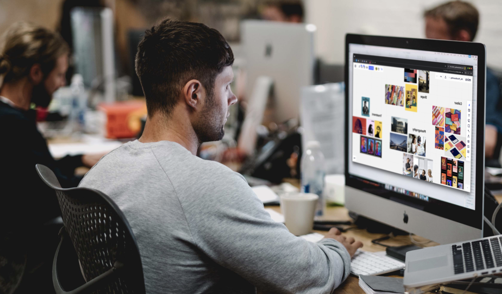 Man sitting at desktop